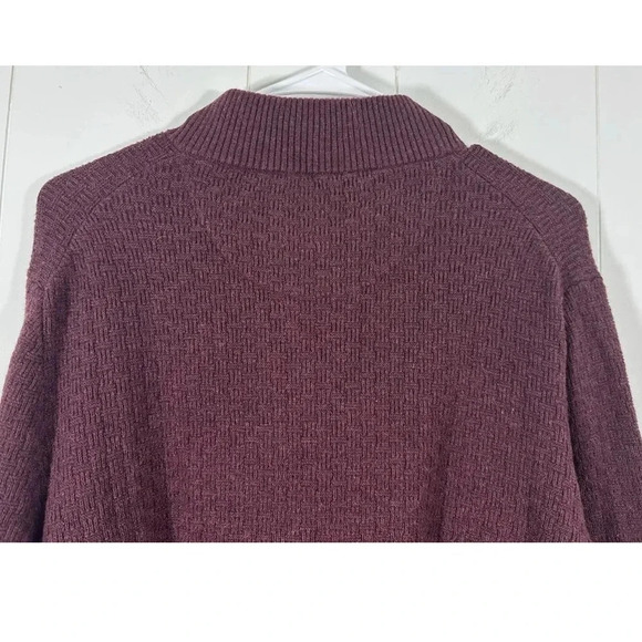 NEW Jos A Bank Men Burgundy Red Merino Wool 3/4 Button Sweater Long Sleeve Sz L - Picture 4 of 6